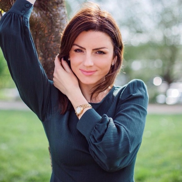 Zara NWT Bottle Green Wrinkled Look Feminine Fit Bloggers Favorite Dress XS - Picture 5 of 9